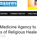 Natural Medicine Agency to Regulate Activities of Religious Healers