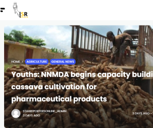 Read more about the article NNMDA Empowers Youths with Cassava Cultivation Training for Pharmaceutical Products