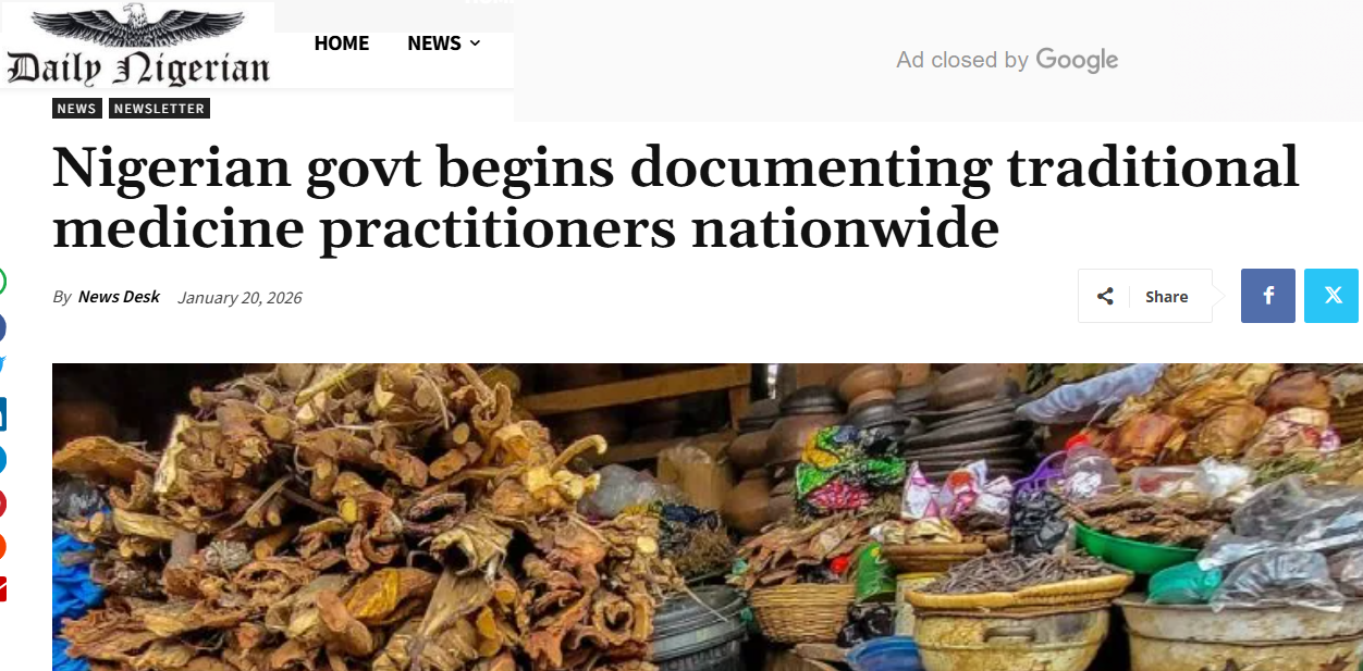 You are currently viewing Nigerian Govt Begins Documenting Traditional Medicine Practitioners Nationwide – Daily Nigerian