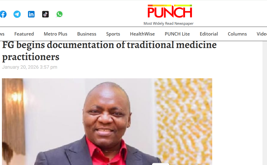 You are currently viewing PunchNgr – FG Begins Documentation of Traditional Medicine Practitioners