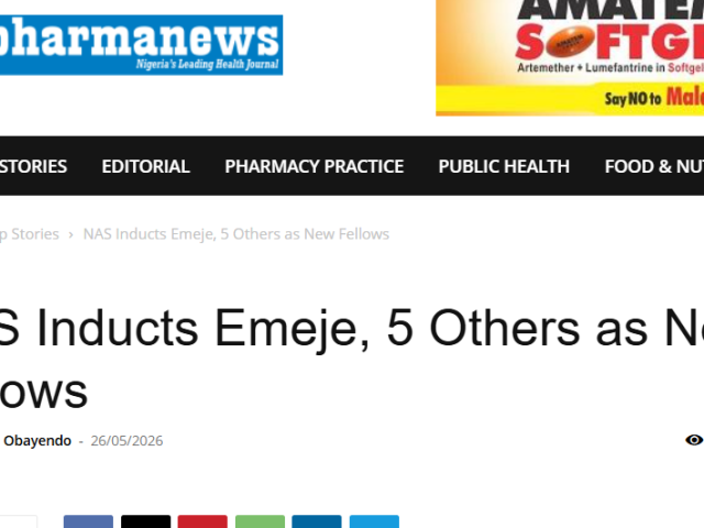 NAS Inducts Emeje, 5 Others as New Fellows  -pharmanewsonline.com