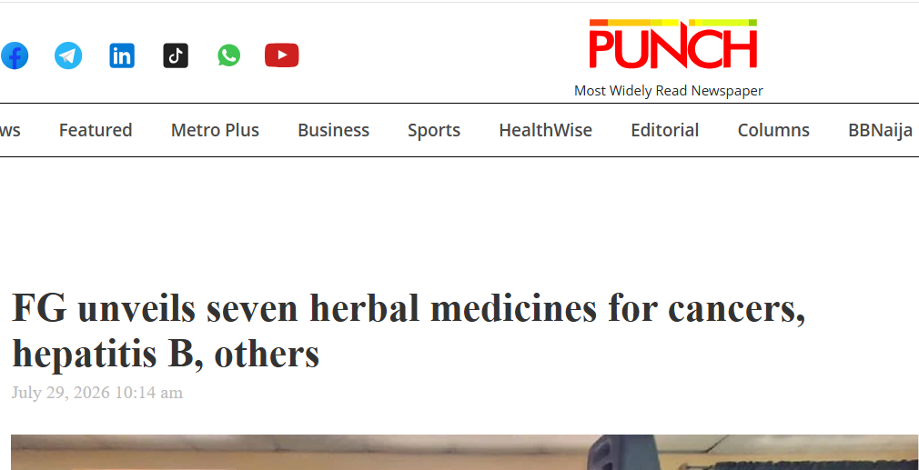 Read more about the article Transforming Healthcare: FG Unveils Seven Herbal Medicines for Cancer, Hepatitis B and More