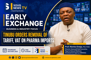 Read more about the article Tinubu orders Removal of Tariff, VAT on pharma imports | SOUQ News TV